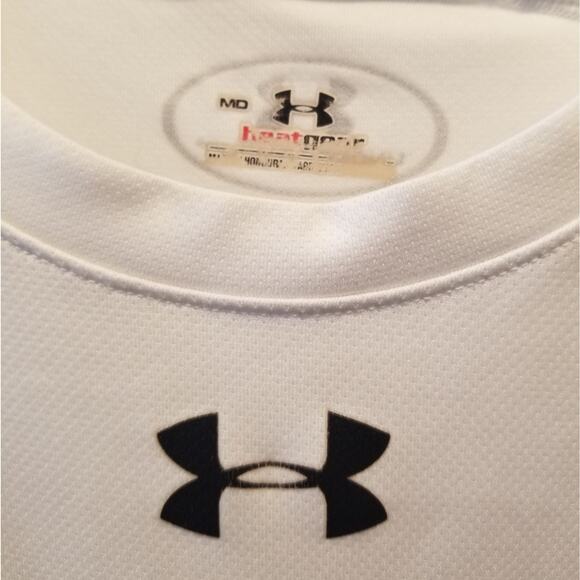 Under Armour Men's White Athletic Heat Gone Crew Neck Workout T-Shirt Size M - Picture 5 of 12